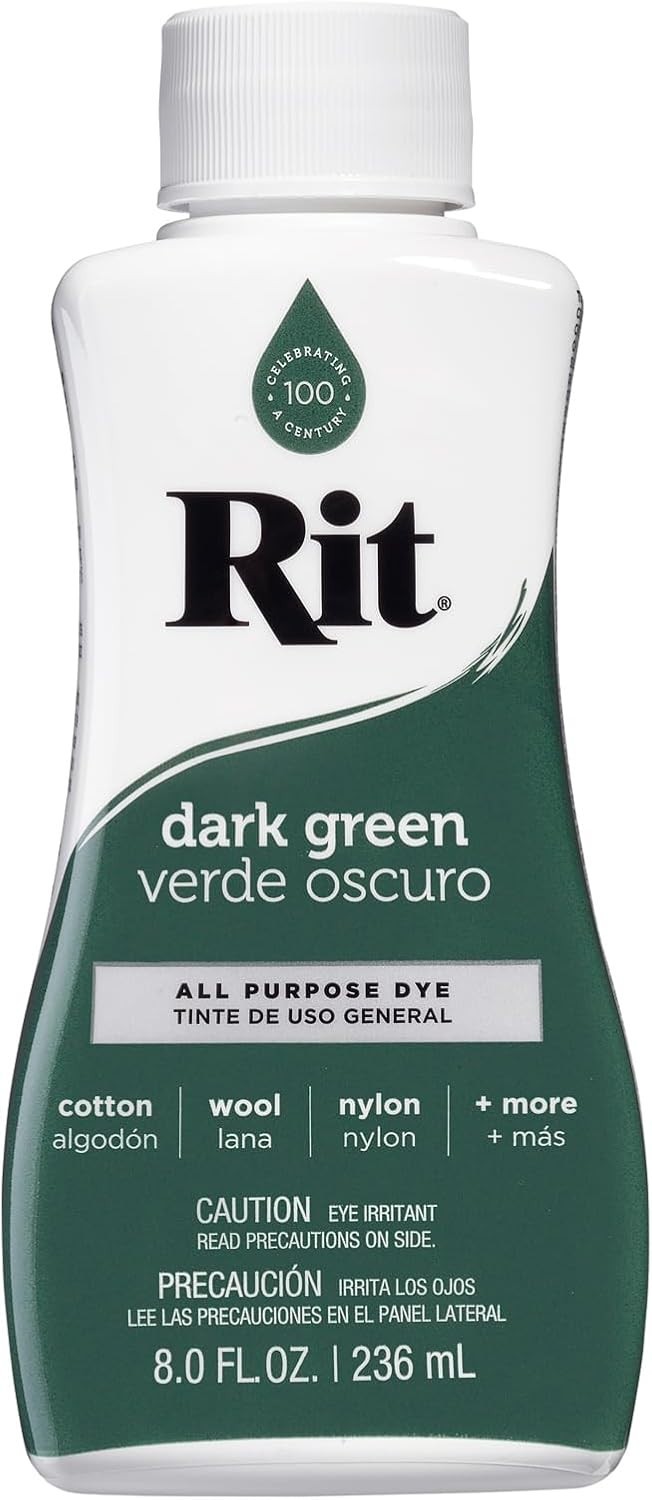 Liquid Fabric Dye Dark Green 8oz for Clothes Shoes Home Decor