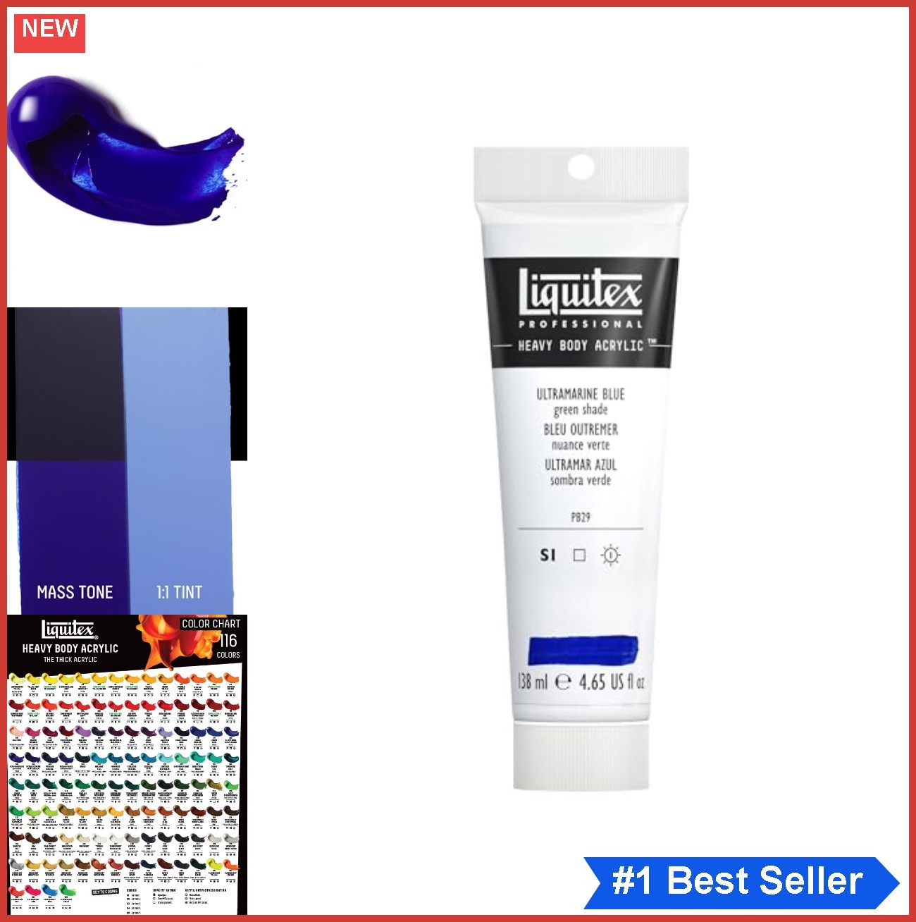 Acrylic Paint Heavy Body 138ml Tube Ultramarine Blue Green Shade High Viscosity