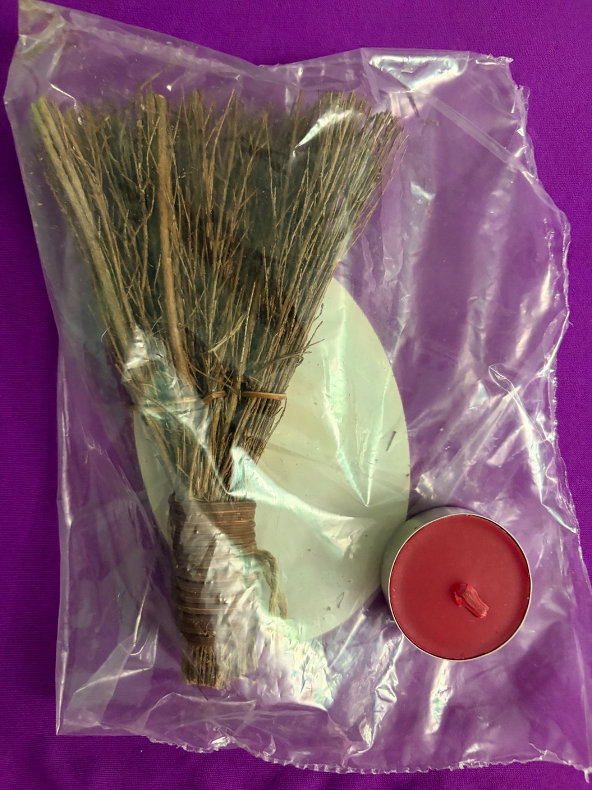 Aromatic Mini Cinnamon Broom +plus tea light spicy mulled wine scented candle