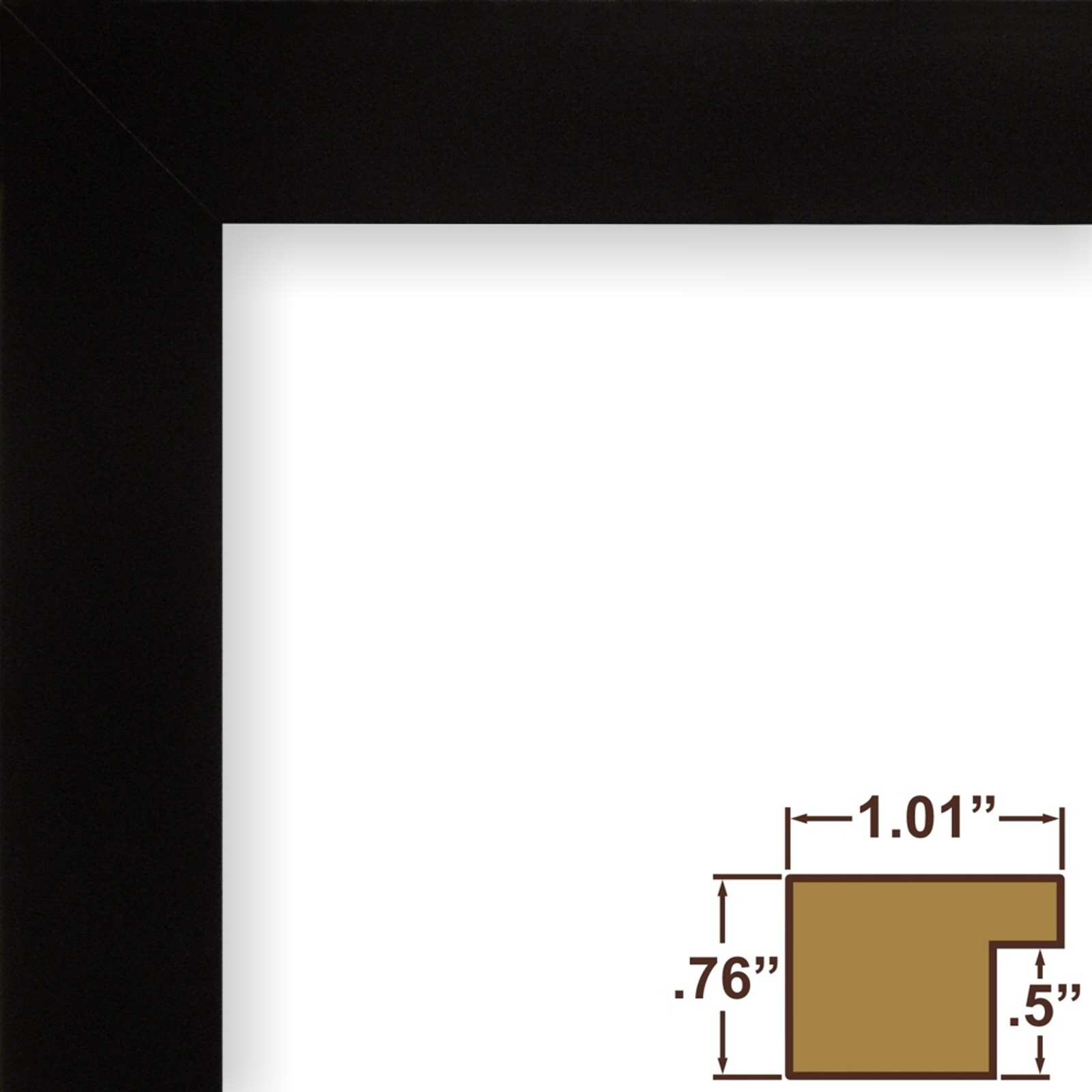 Craig Frames Essentials, 1 Inch Wide Modern Satin Black Picture Frame
