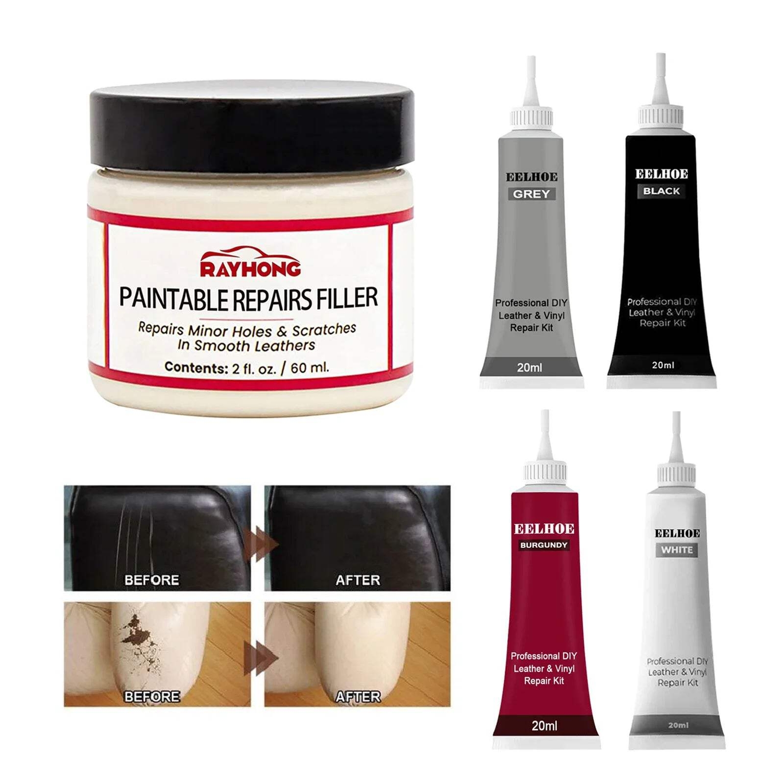 Leather Filling Paste 60ml Natural Leather Filler Repair Compound Leather Restor