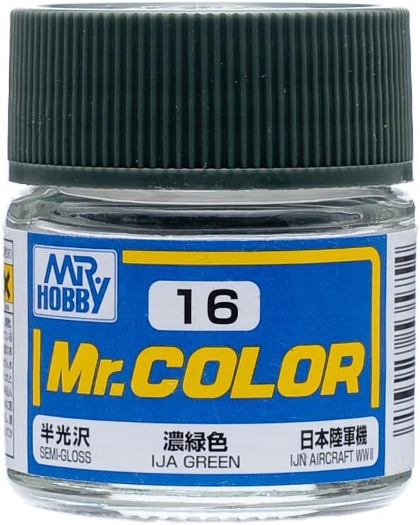Mr. Hobby C16 Mr. Color Semi Gloss IJA Green Lacquer Paint 10ml – US