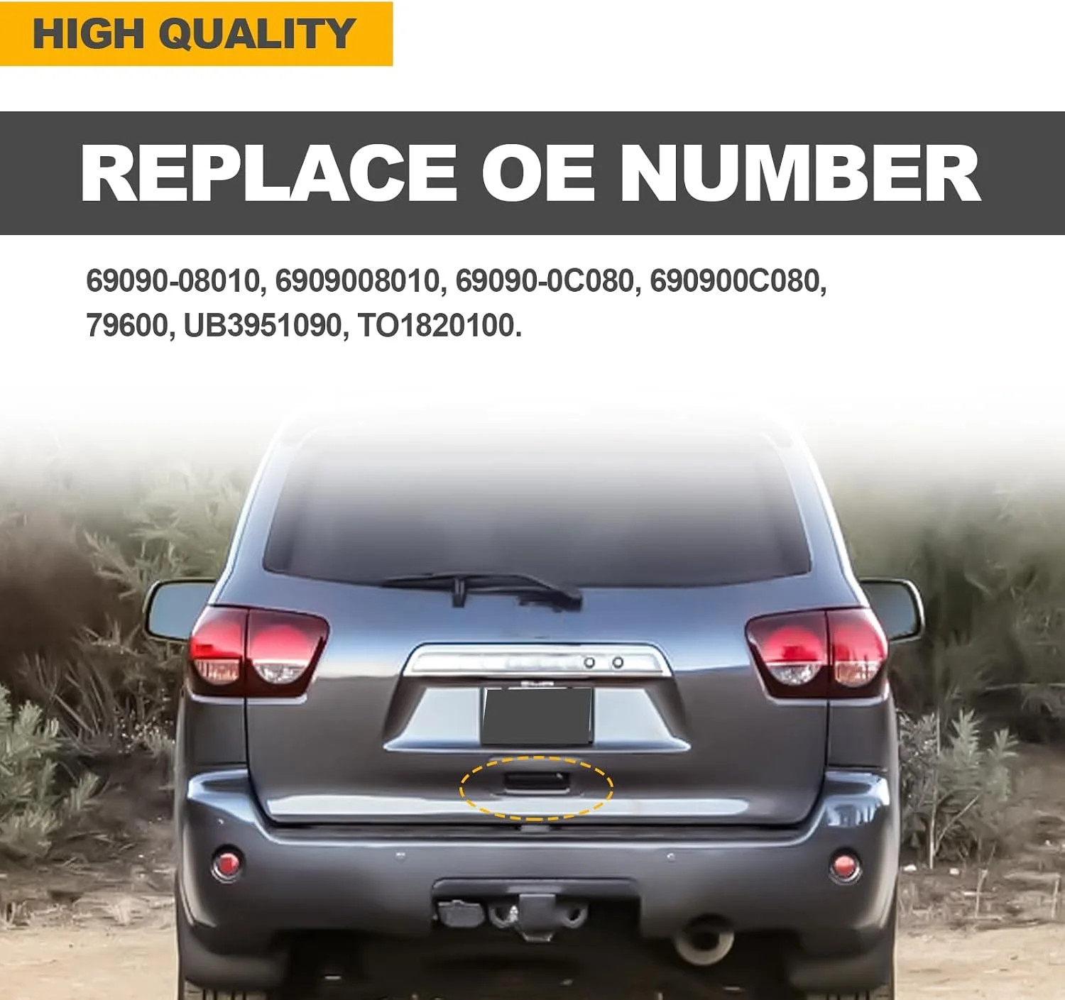 Exterior Tailgate Liftgate Handle Rear Latch Hatch Door Handle Metal for Sequoia