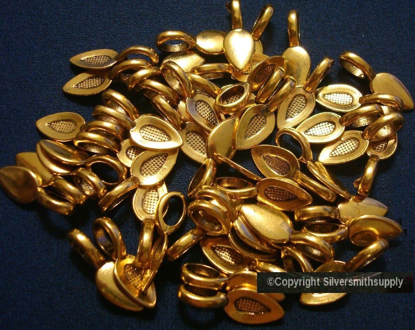 Glue on pendant bails 12/50/100 antique bright gold silver bronze copper plated