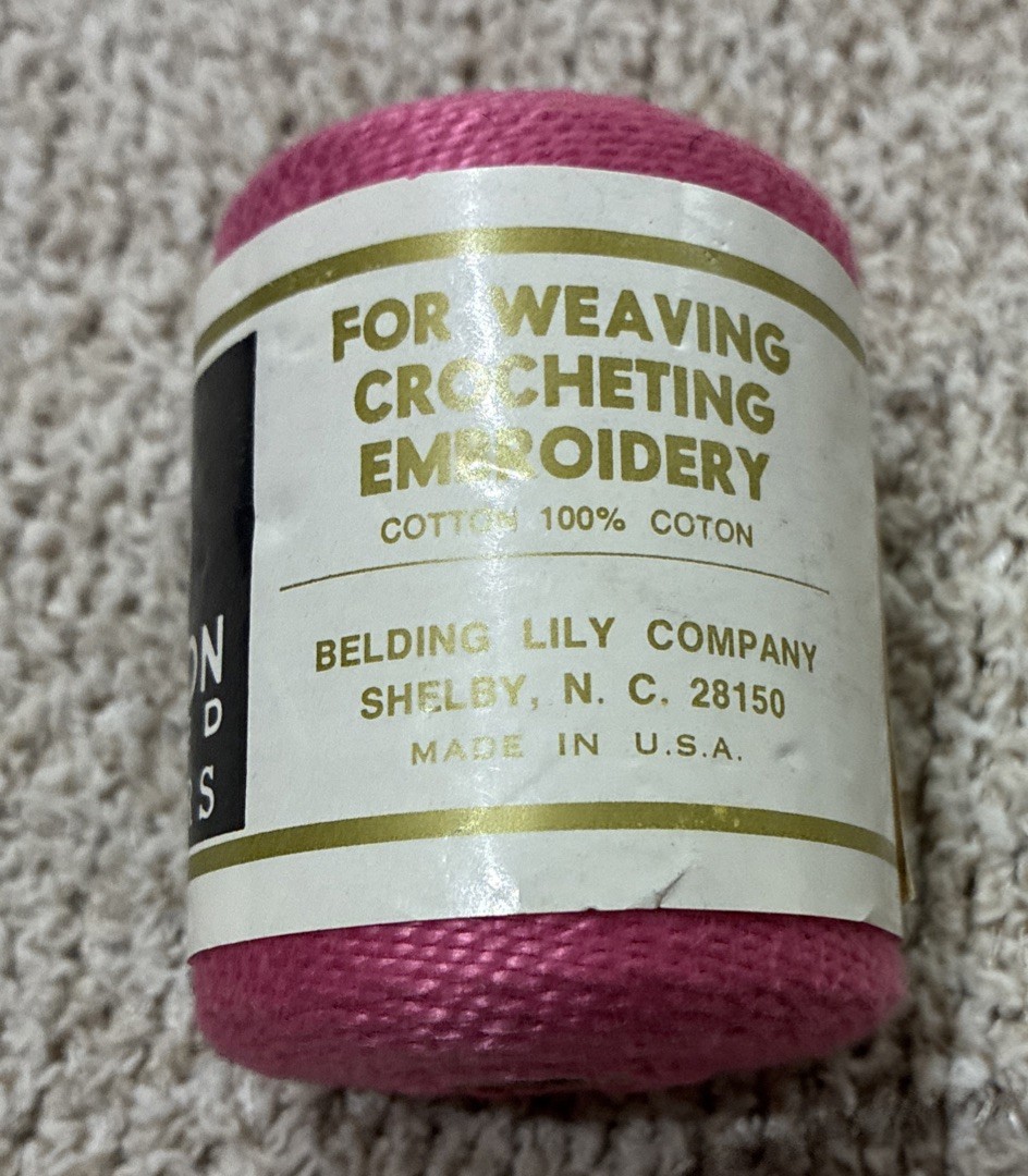 Vintage LILY PEARL COTTON Mercerized Crochet Embroidery, Pink!