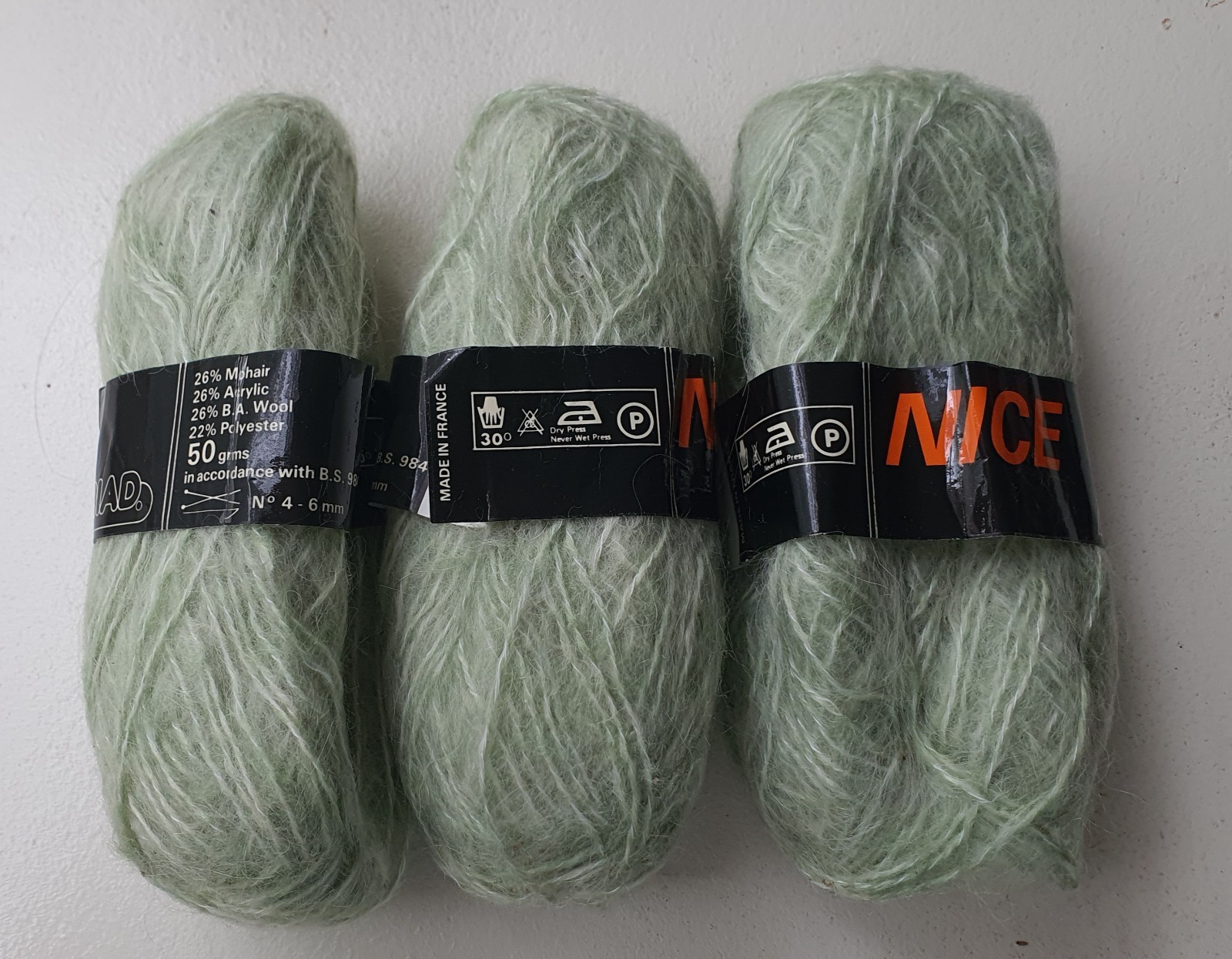 Mohair Wool Acrylic Blend 50 gram each Lot of 10 Nice by Myriad Made in France