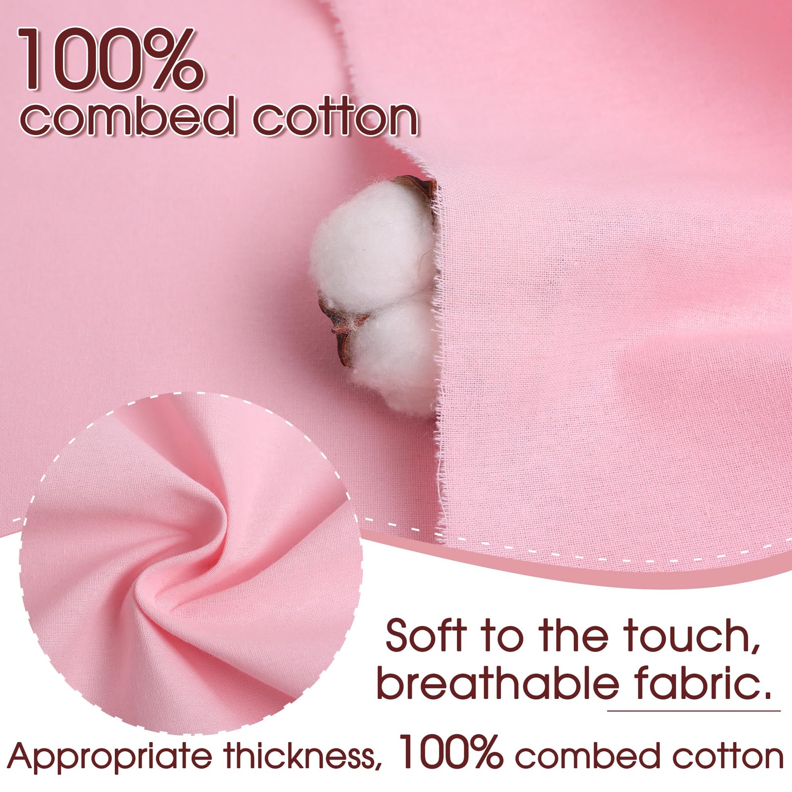 Candy Pink Cotton Poplin Fabric Sewing Quilting Apparel 59in Wide 1 Yard