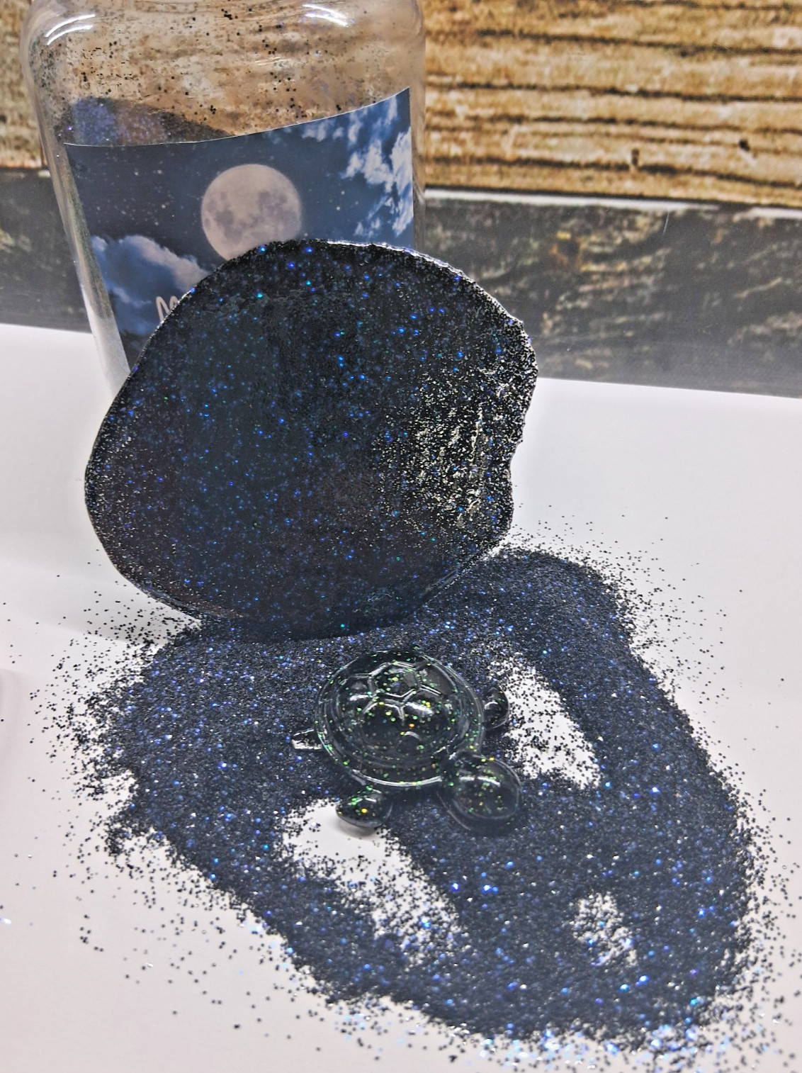 Midnight sparkle fine Glitter Mix (2oz) by ReptilesAndResin glitter