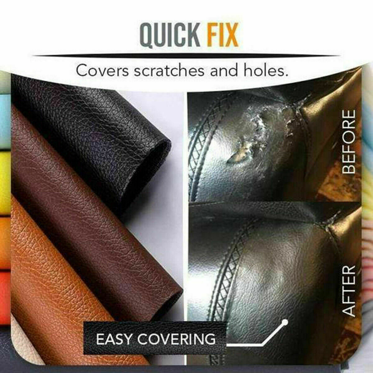 Self-Adhesive Leather Repair Patch Stick On Sofa Jacket Or Repairing Furniture