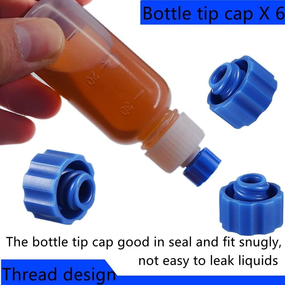 6 Pcs Glue Applicator Bottles Plastic Squeezable Dropper Blunt Needle Tip C154
