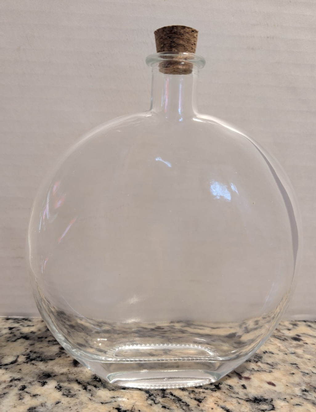 LARGE CRAFTERS CLEAR GLASS CORK STOPPER BOTTLE DIY 15.9 OZ