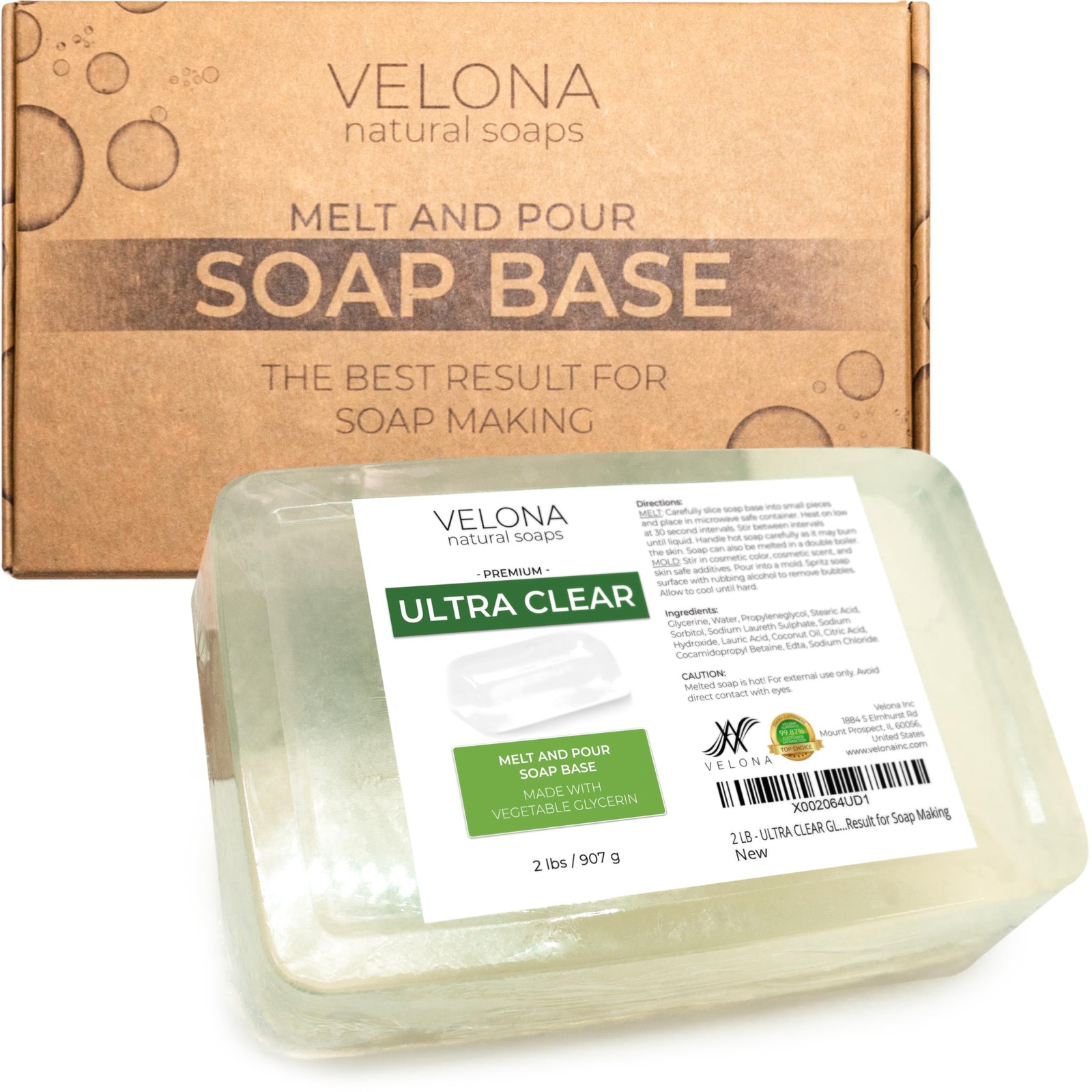 velona 2 LB – Ultra Clear Glycerin Soap Base Melt and 32 Ounce (Pack of 1)
