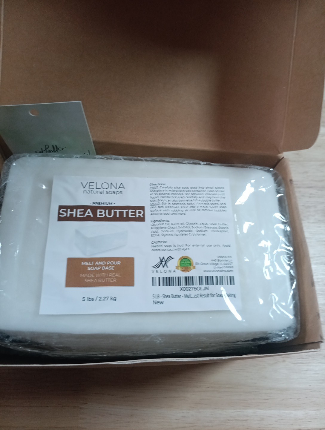 5 LB Shea Butter Melt and Pour Soap Base Velona Natural Soap New