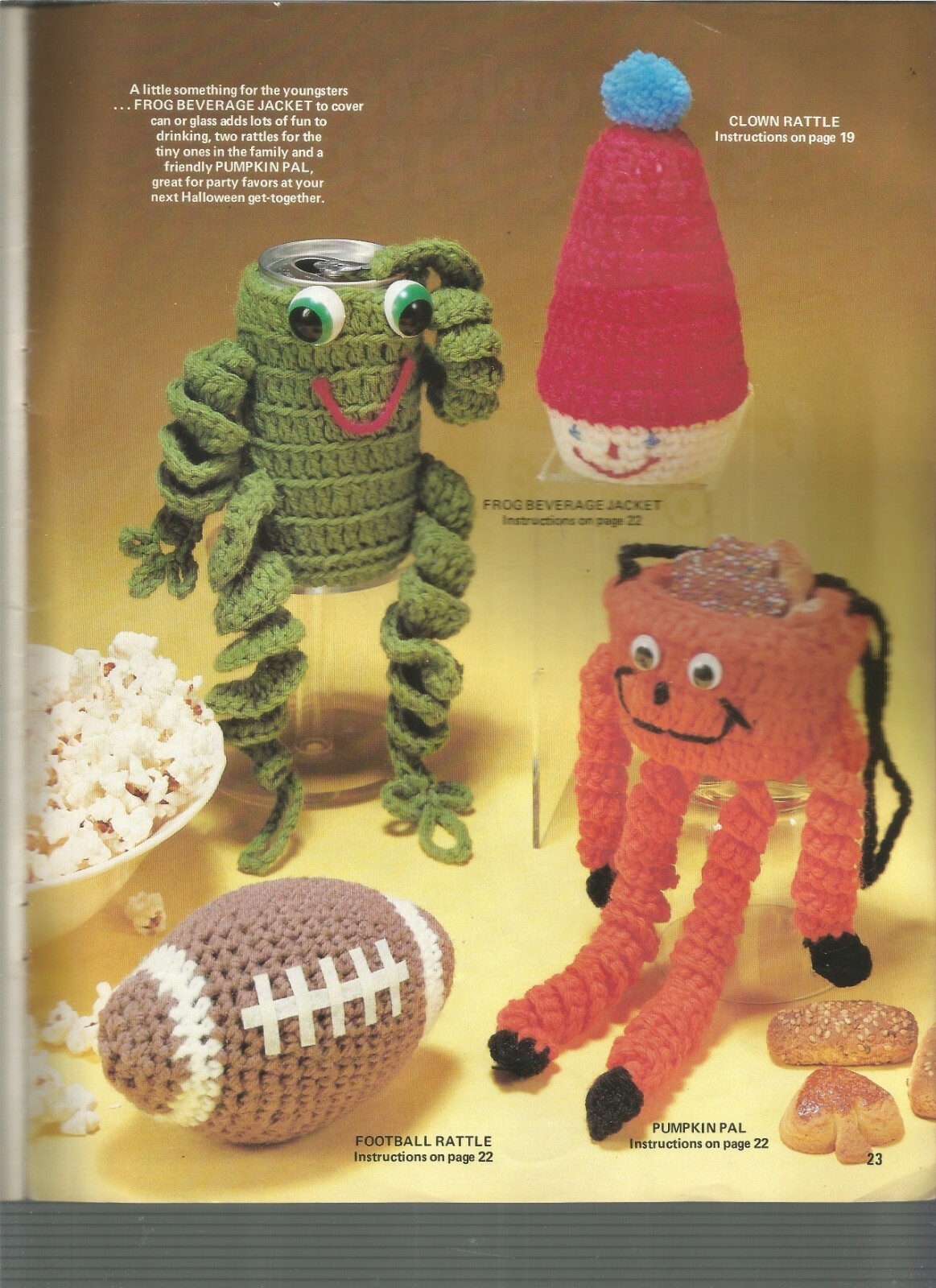 Crochet Patterns Santa Doll Dog Clown Poodle Container Bunny E13