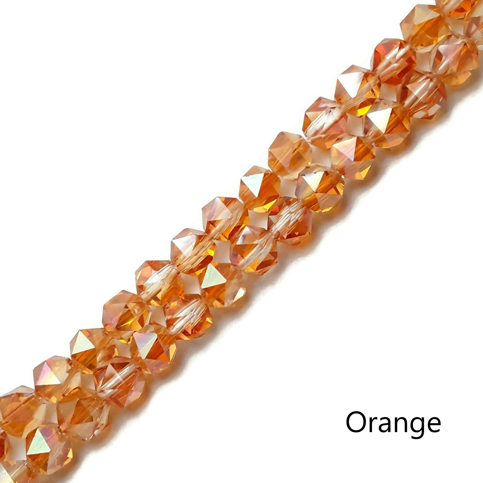 Crystal Glass Faceted Star Cut Round Beads 6mm 13″ Strand