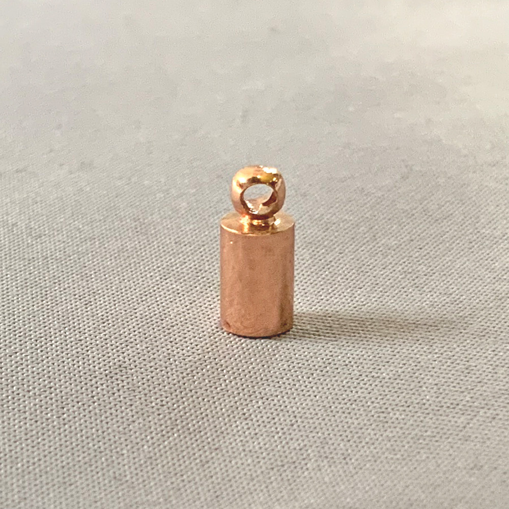 3mm Glue On Leather Cord Ends 8x4mm Rose Copper Plated Brass Q100 Per Pkg