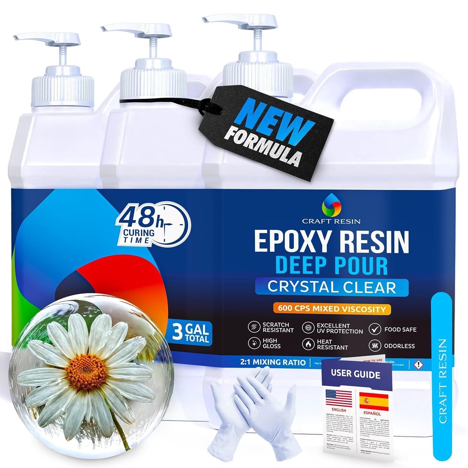 Deep Pour Epoxy Resin Kit 3 Gallon – Crystal Clear Finish