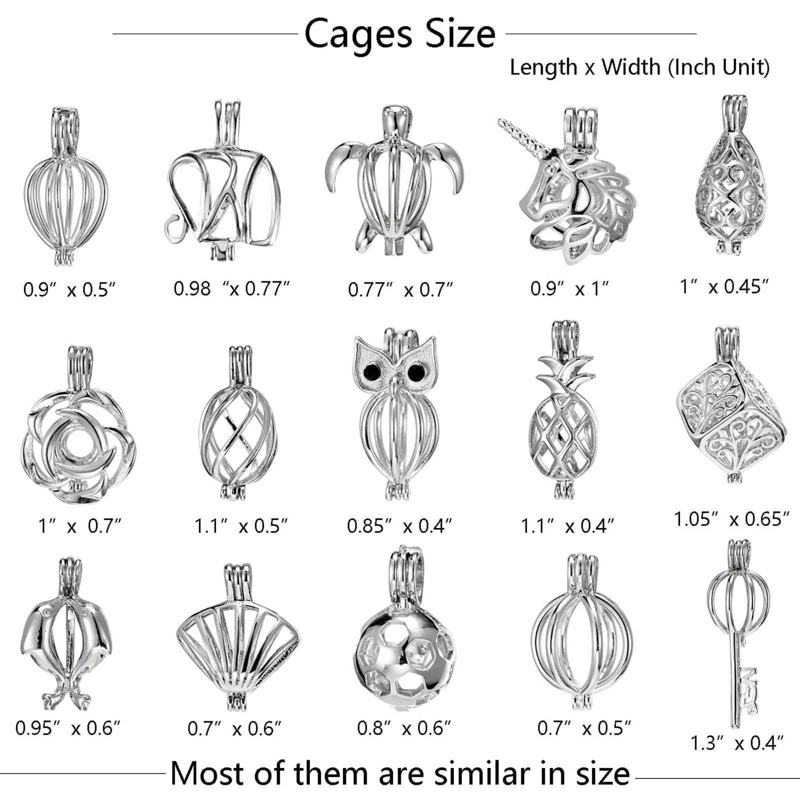 20/30pcs Pearl Bead Cage Pendant for Jewelry Making & Aromatherapy Lockets