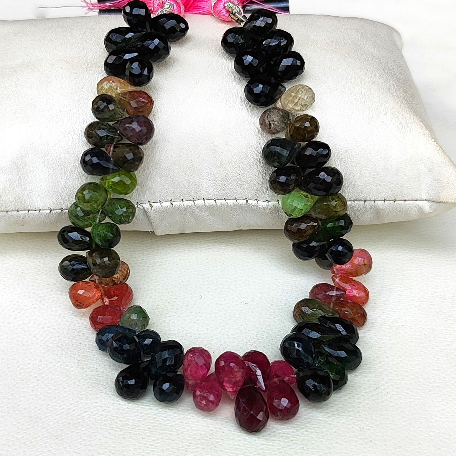 Natural Tourmaline Gemstone 9×6 to 10×7 mm Size Faceted Teardrop Beads 9″ Strand