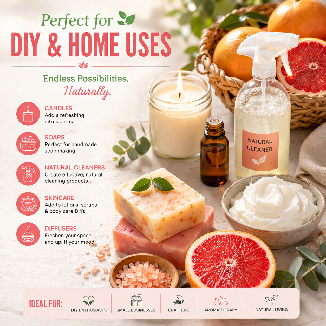 32 fl oz Grapefruit Essential Oil (100% Pure & Natural)