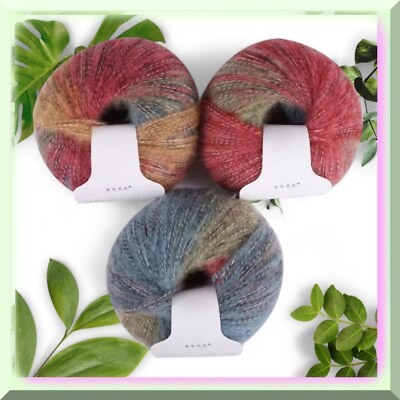 Rainbow Gradient Mohair Yarn Set 30g
