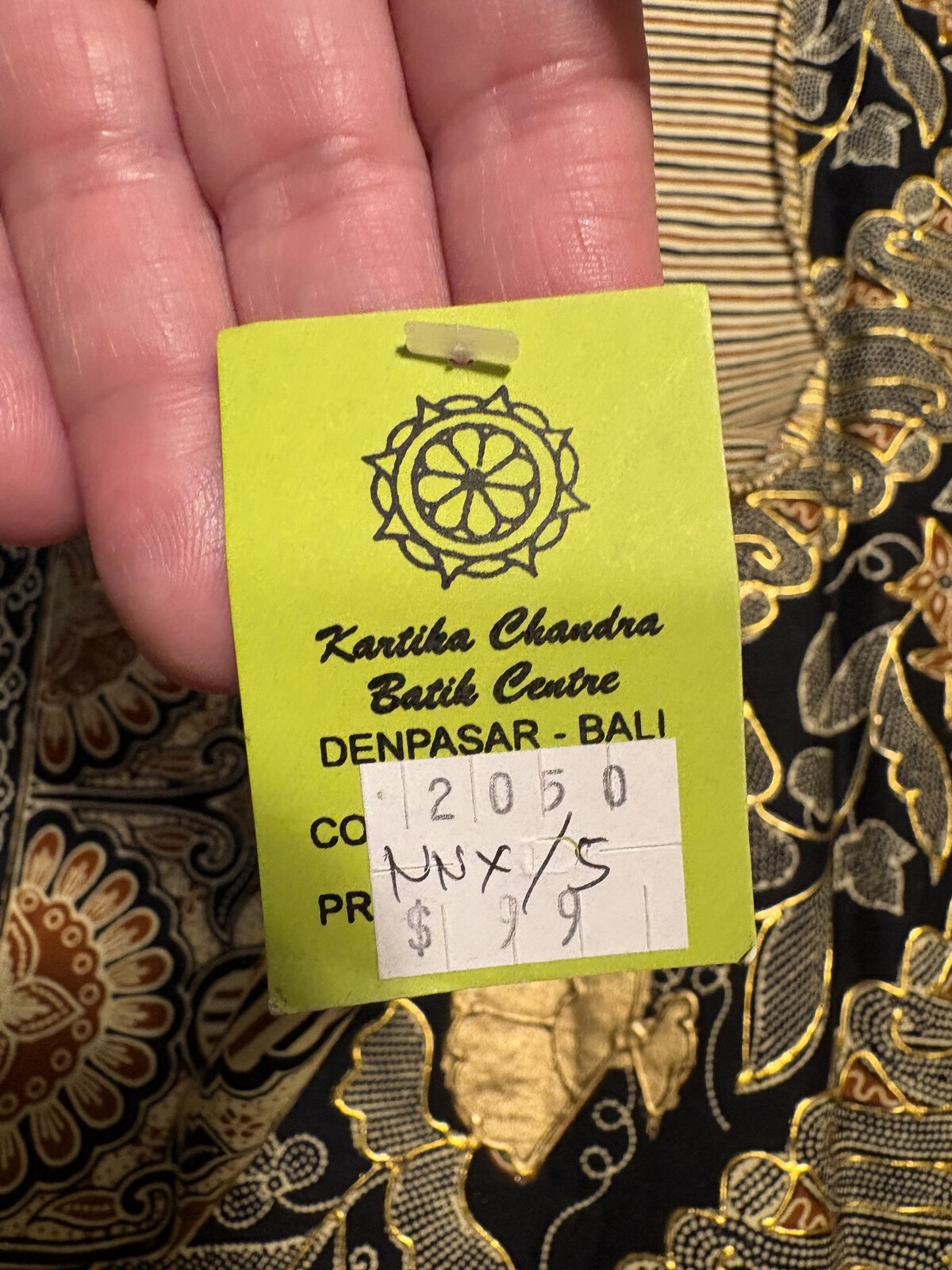 Lot 2 Vintage Bali Prada Batik Fabric Panels 1970s Gold 78×40 77×20