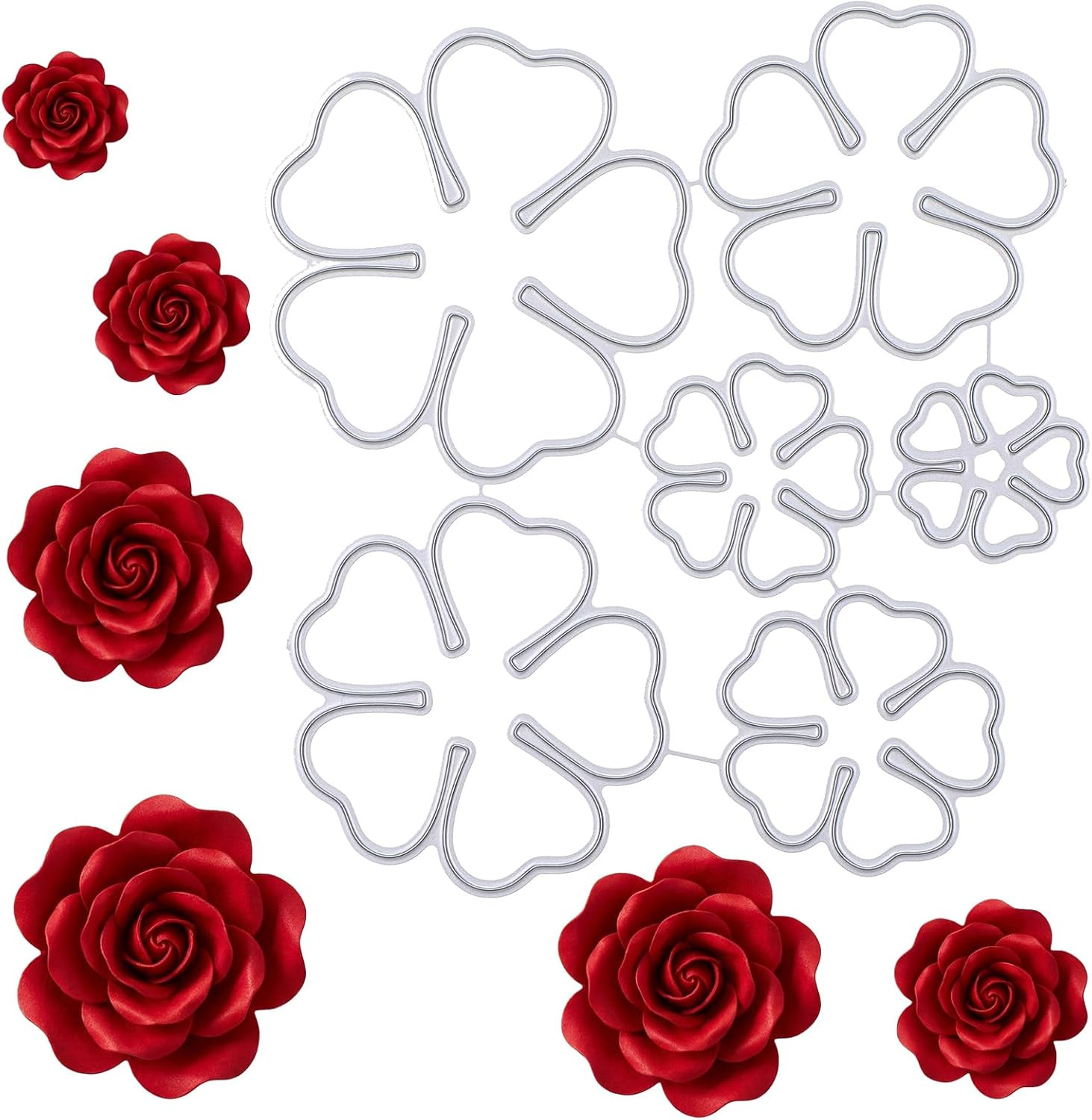 6pcs Carbon Steel 3D Rose Flower Metal Cutting Dies – Troqueles De Metal para…