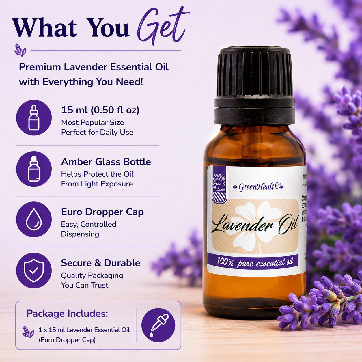 15 ml Lavender Essential Oil – GreenHealth