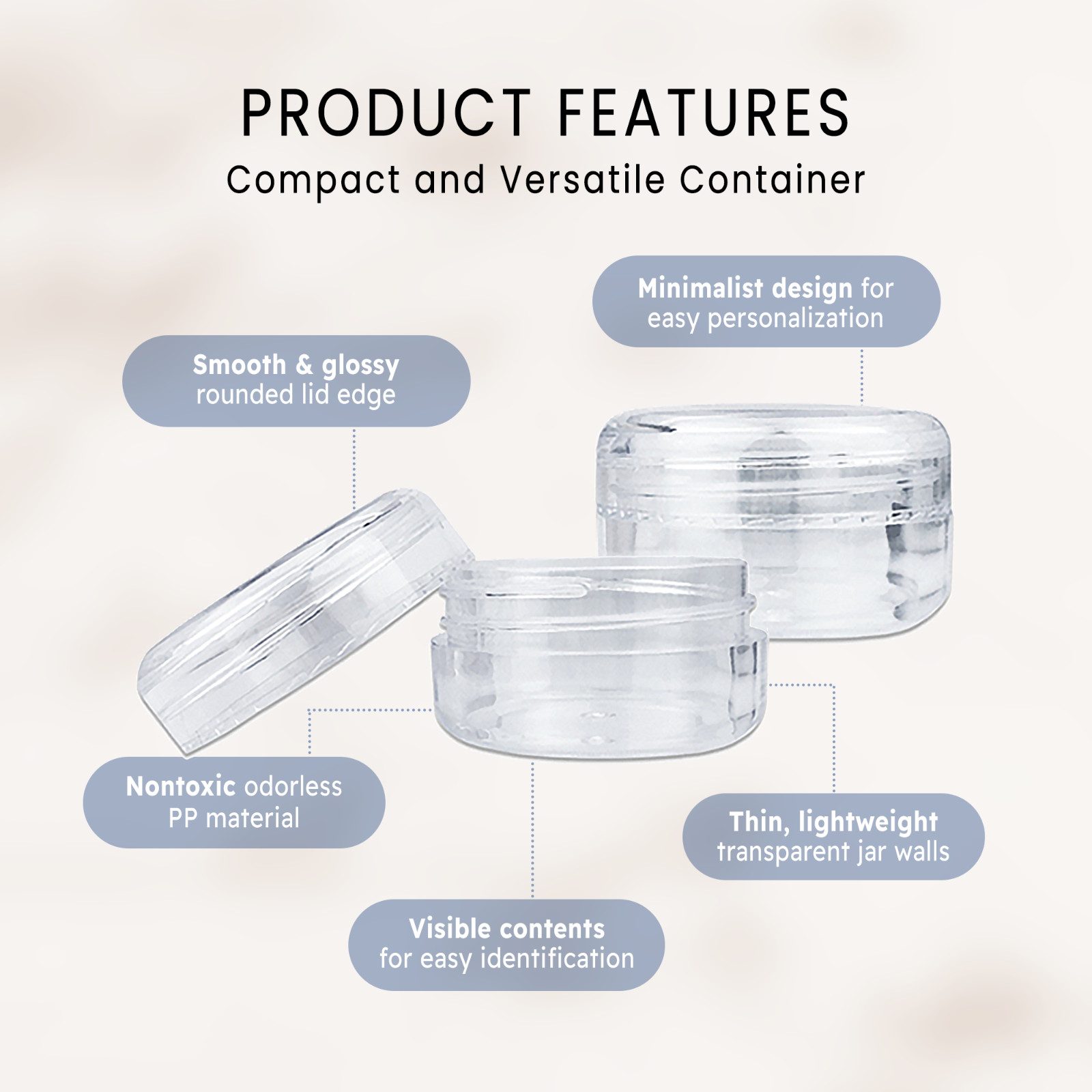 24 Pieces 15 Gram/15ML High Quality Lotion Cream Cosmetic Sample Jar Containers