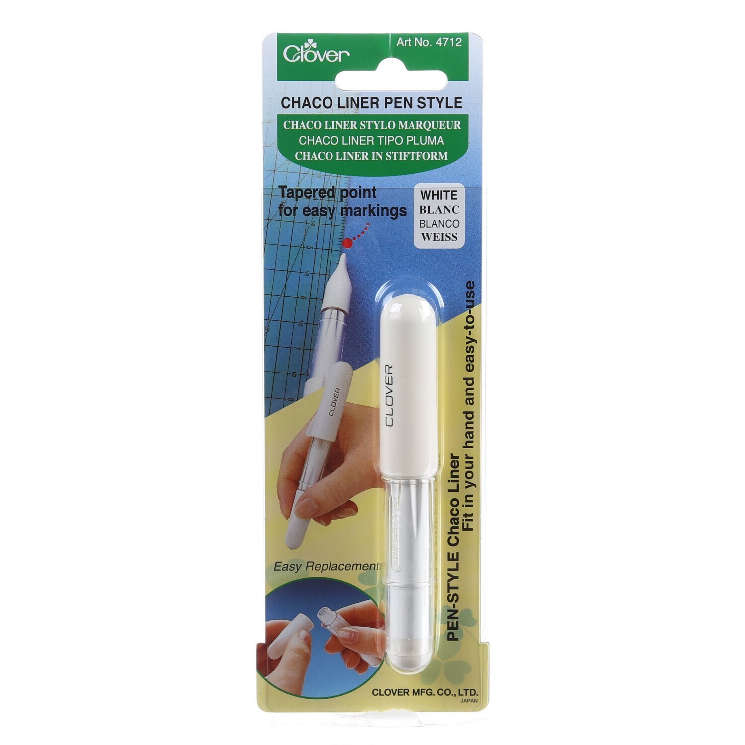 Clover Pen Style Chaco Chalk Liner White Fabric Marking Pen