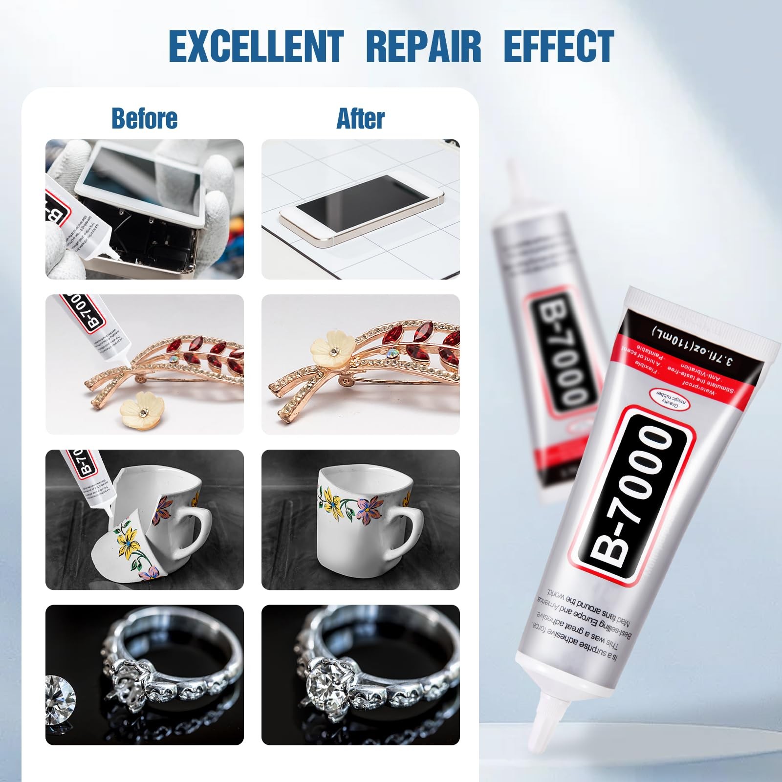110 ml B7000 Adhesive for Crafts, Clear Glue with 110 ml, 1 PCS, 110 ML