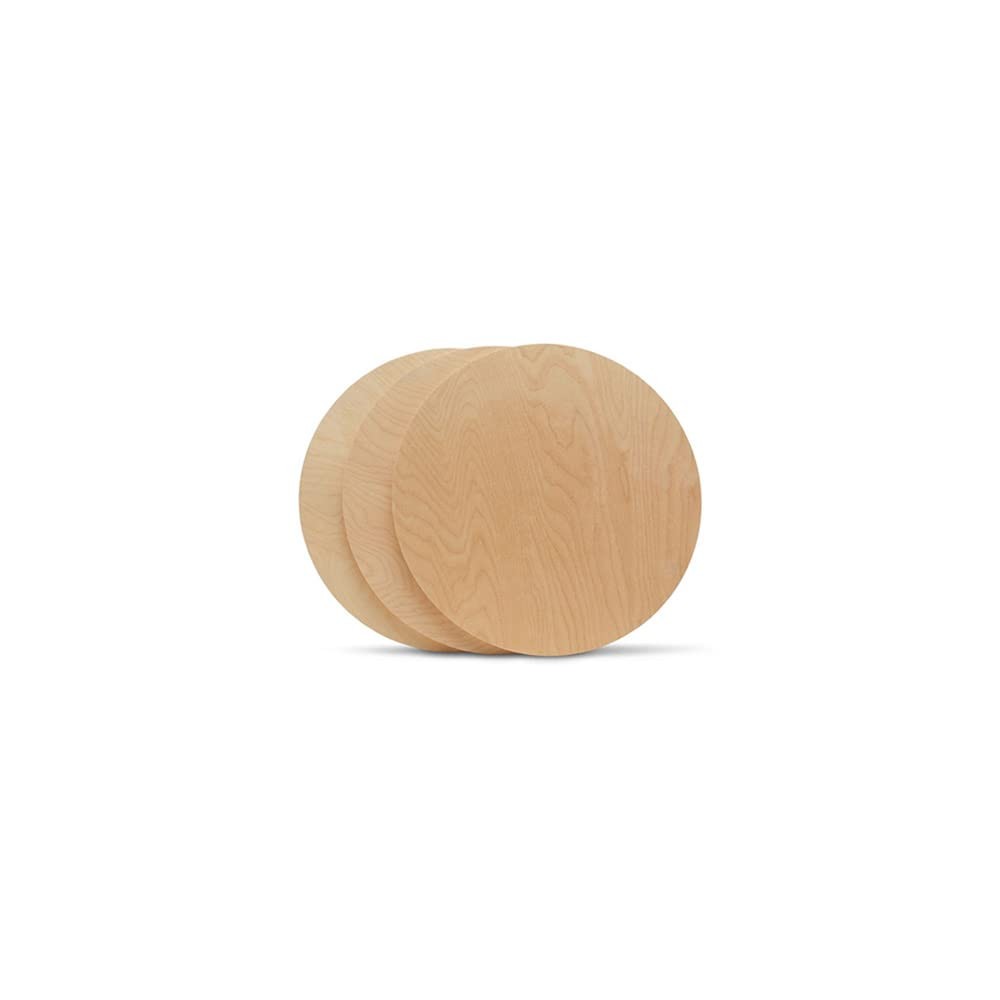 Wood Circle Disc 4 inch Diameter, 1/2 inch Thick, Birch Plywood, Pack of 10 U…