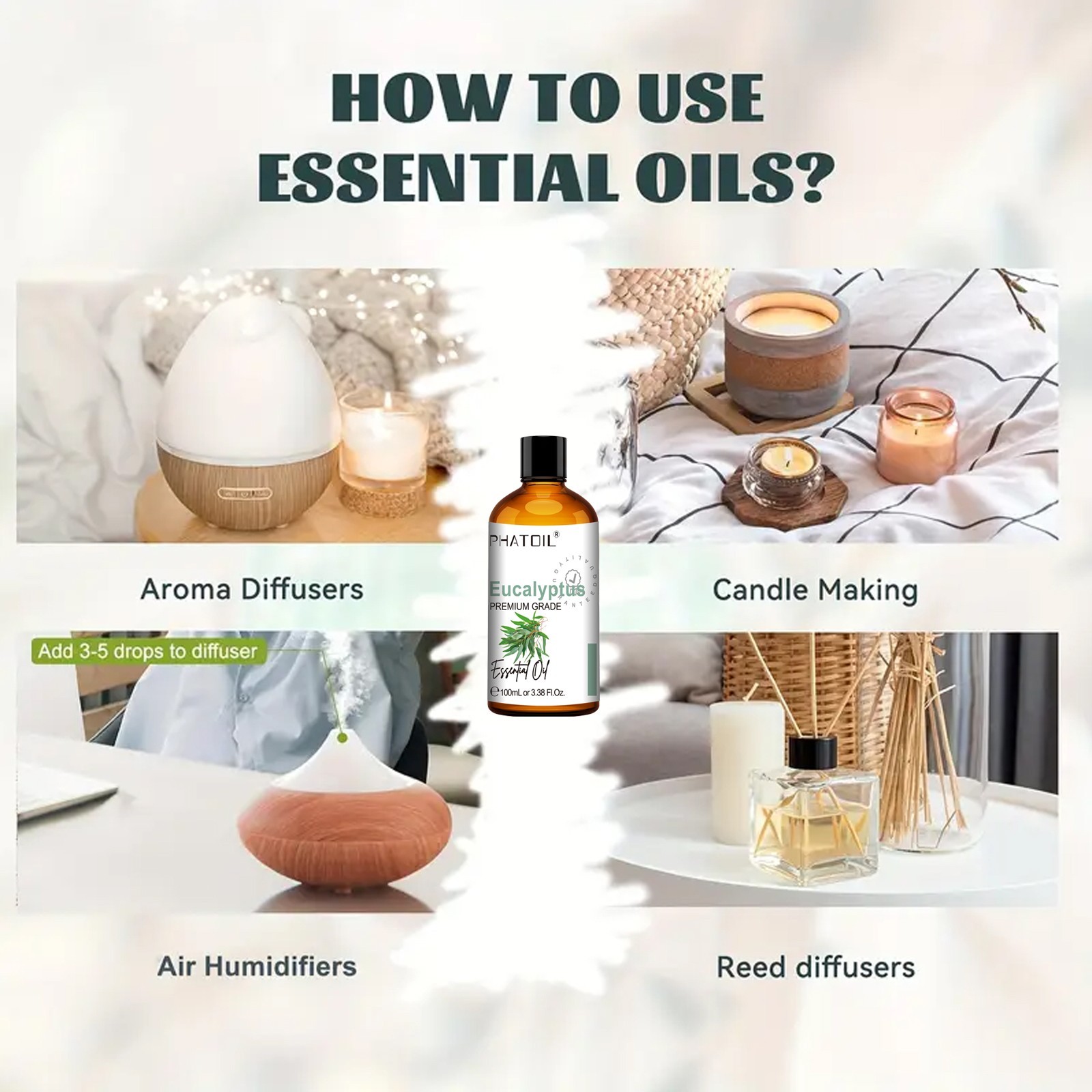 100ml Pure Eucalyptus Essential Oils Aromatherapy Essential Oil For Diffusers
