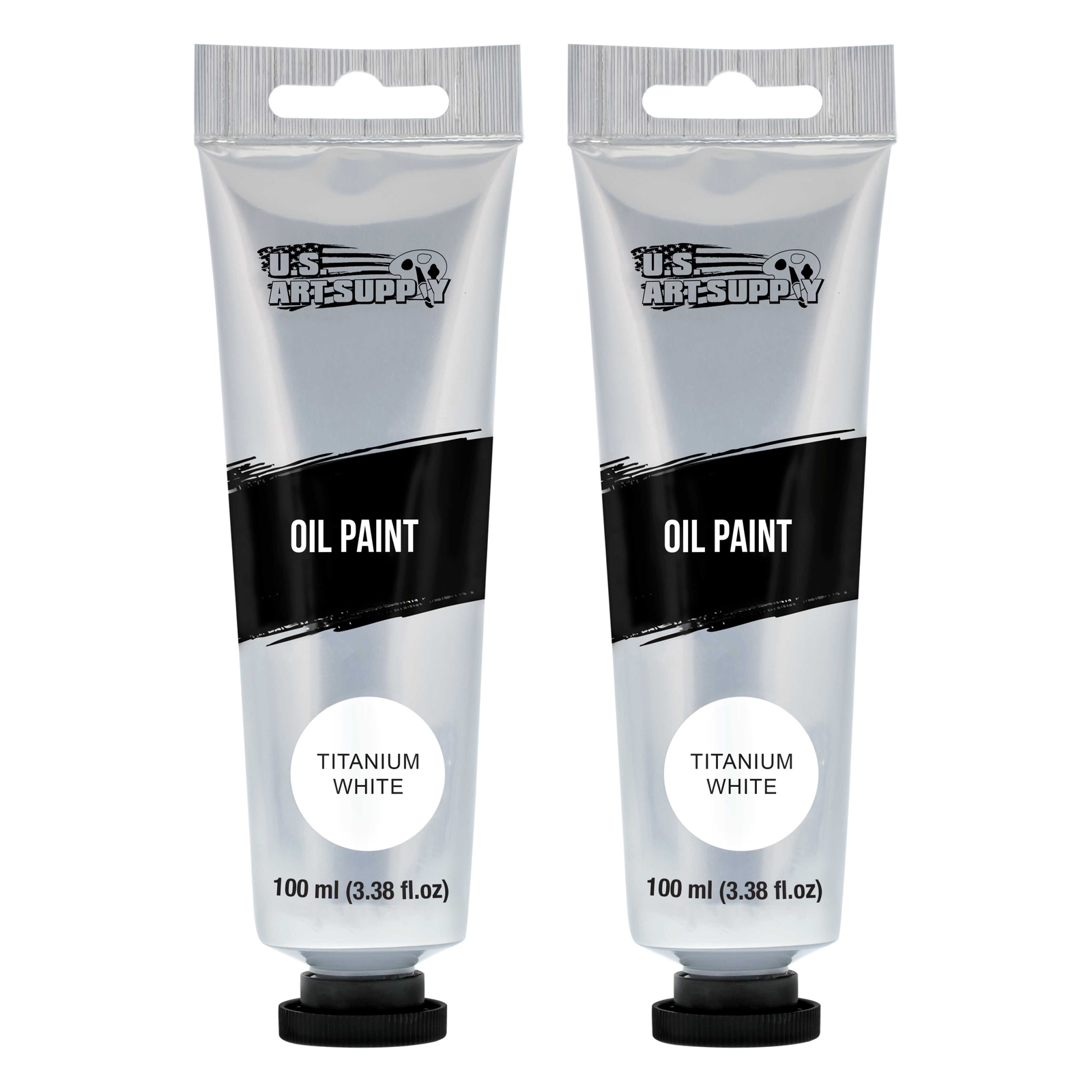 2 – 100ml Tubes U.S. Art Supply Titanium White Artists Oil Color Paint, Painting