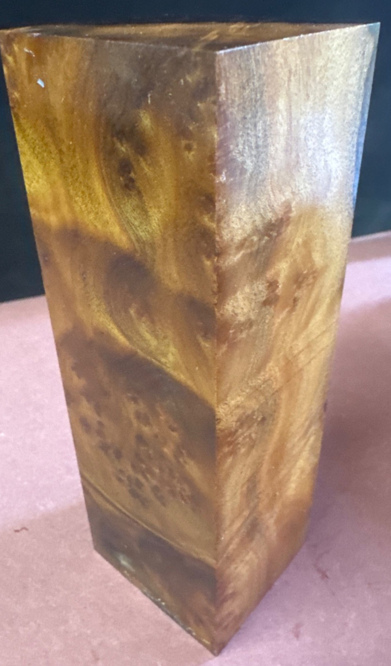 STABILIZED HYBRID CAMPHOR BURL,KNIFE SCALE,TOOL HANDLES,PENBLANKS,WOOD CARVING