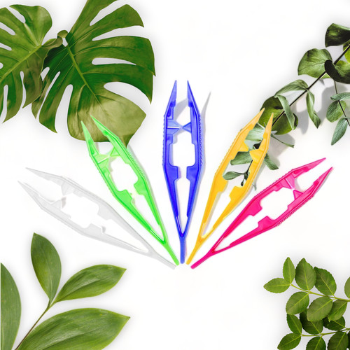 Colorful Plastic Beads and Tweezers Set for Jewelry Making