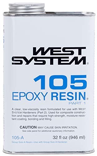 Epoxy Resin Kit Clear Pale Yellow Low Viscosity 48 Ounce Waterproof Boat Repair