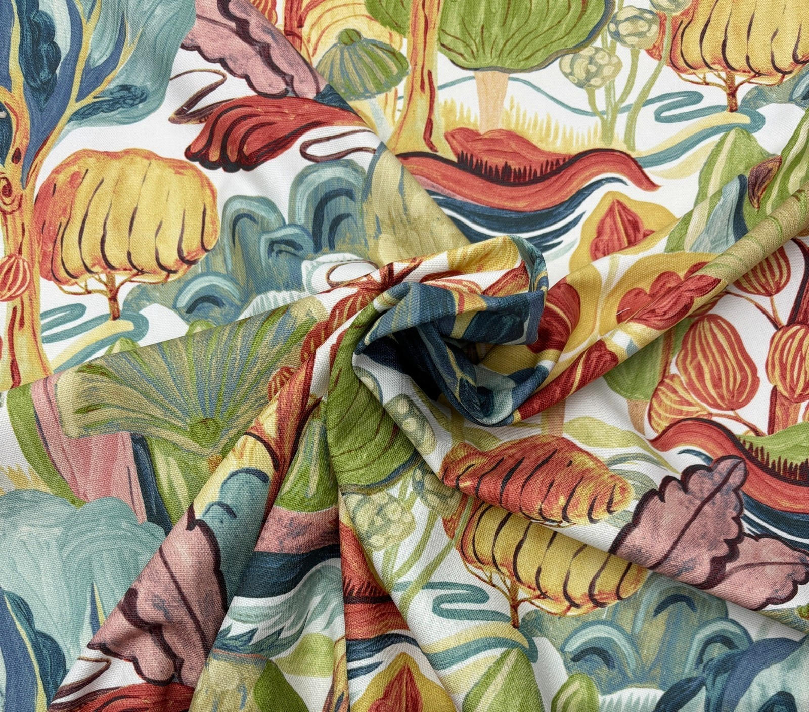 P KAUFMANN FAIRY MEADOW CARNAVAL ABSTRACT TREES MULTIPURPOSE FABRIC BY YARD 54″W