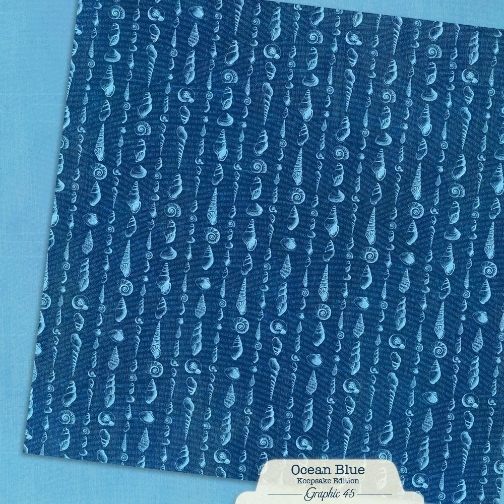 Graphic 45 OCEAN BLUE (12 Sheets) 12×12 Paper Collection *Keepsake Edition* Set