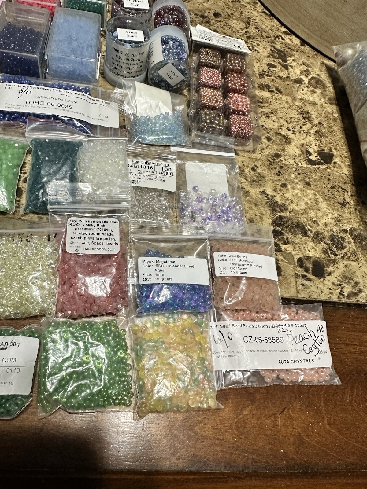 Large Lot 40 Packs Fire Polished Glass 6/0 Round Czech Toho Miyuki Japan