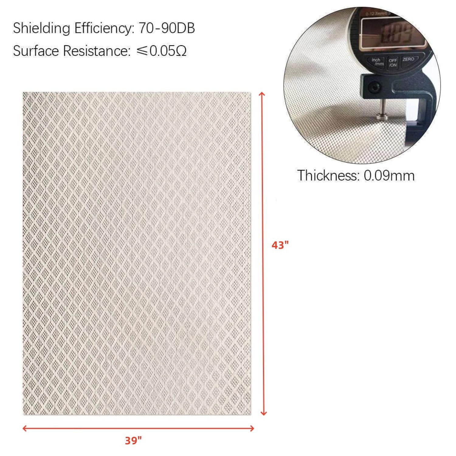 Versatile 39″x43″ Copper-Nickel Faraday Fabric for Signal Reduction & Crafting
