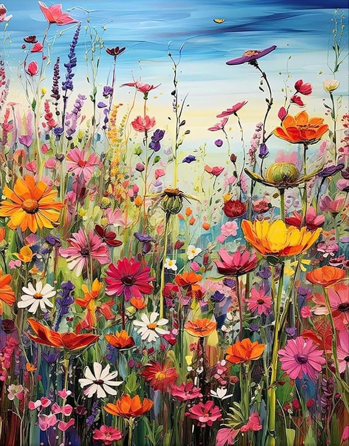 Diamond Art Painting Kits for Adults, Sea of Flowers 5D Diamond Painting Dots…