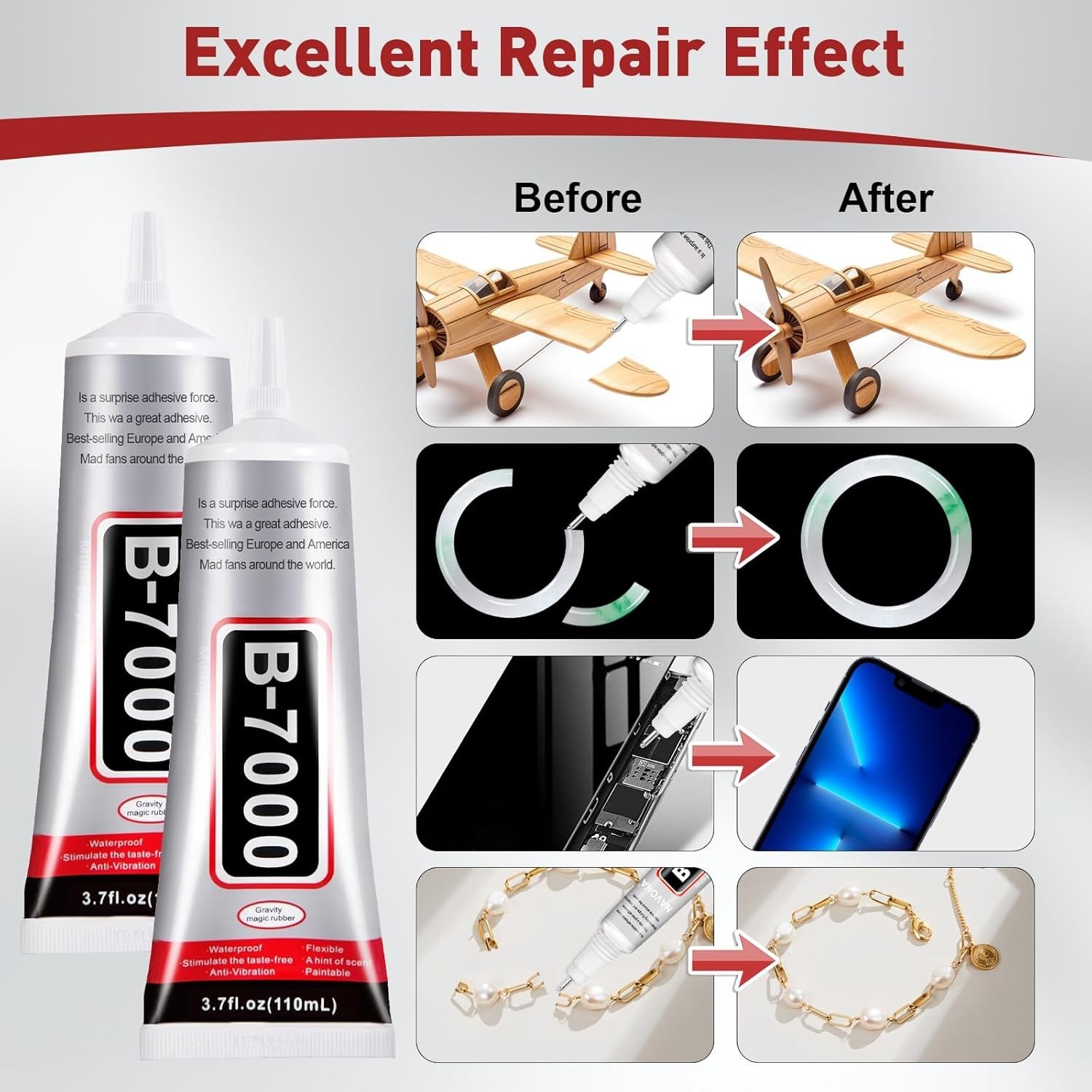 2 PCS 110ml Glue Clear with Precision Tip, Bedazzling Glue, Rhinestone Glues,…