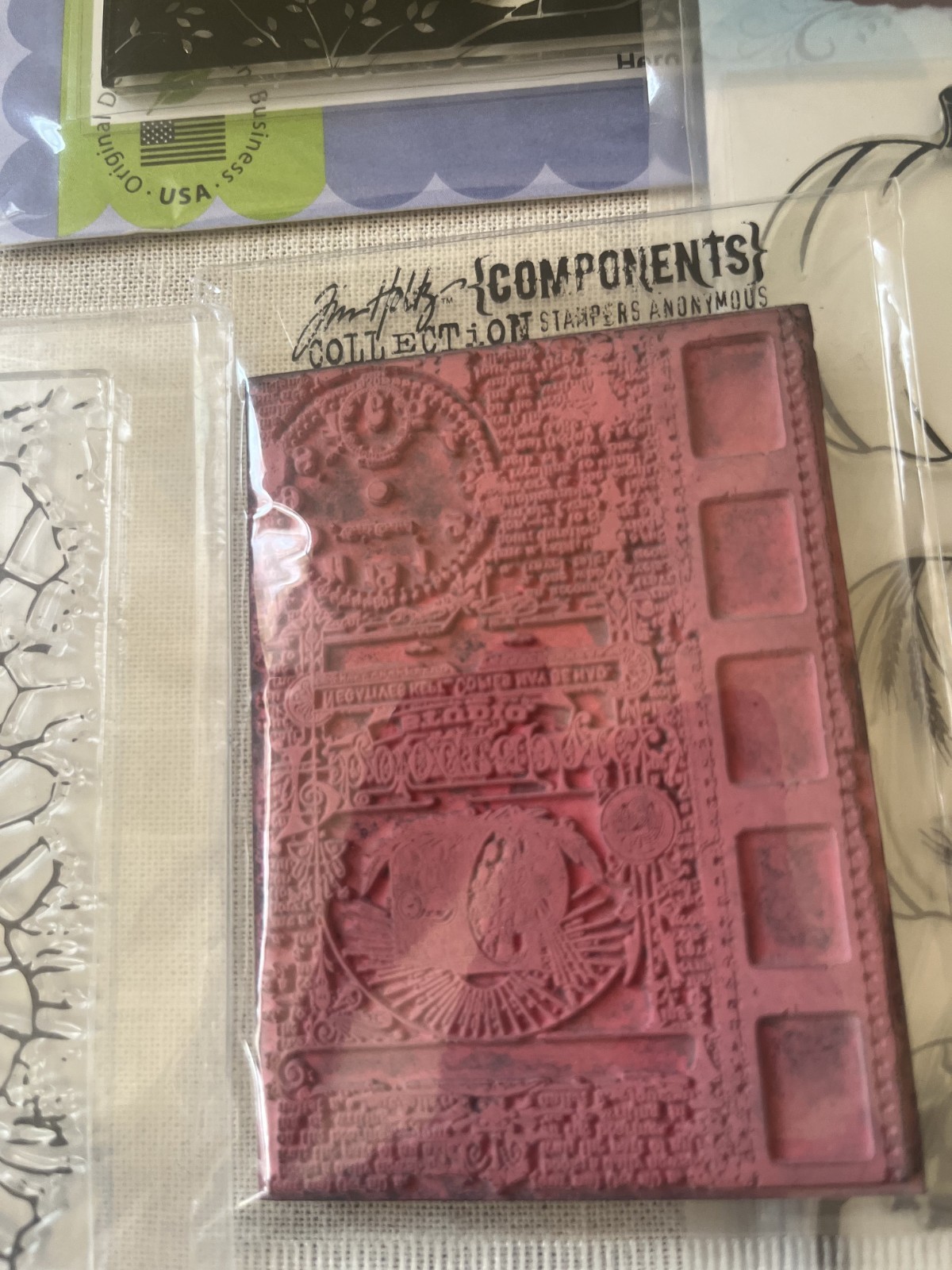 Lot of Designer Stamps with Large Stamp Block Unusual and Post Modern NIP 12+