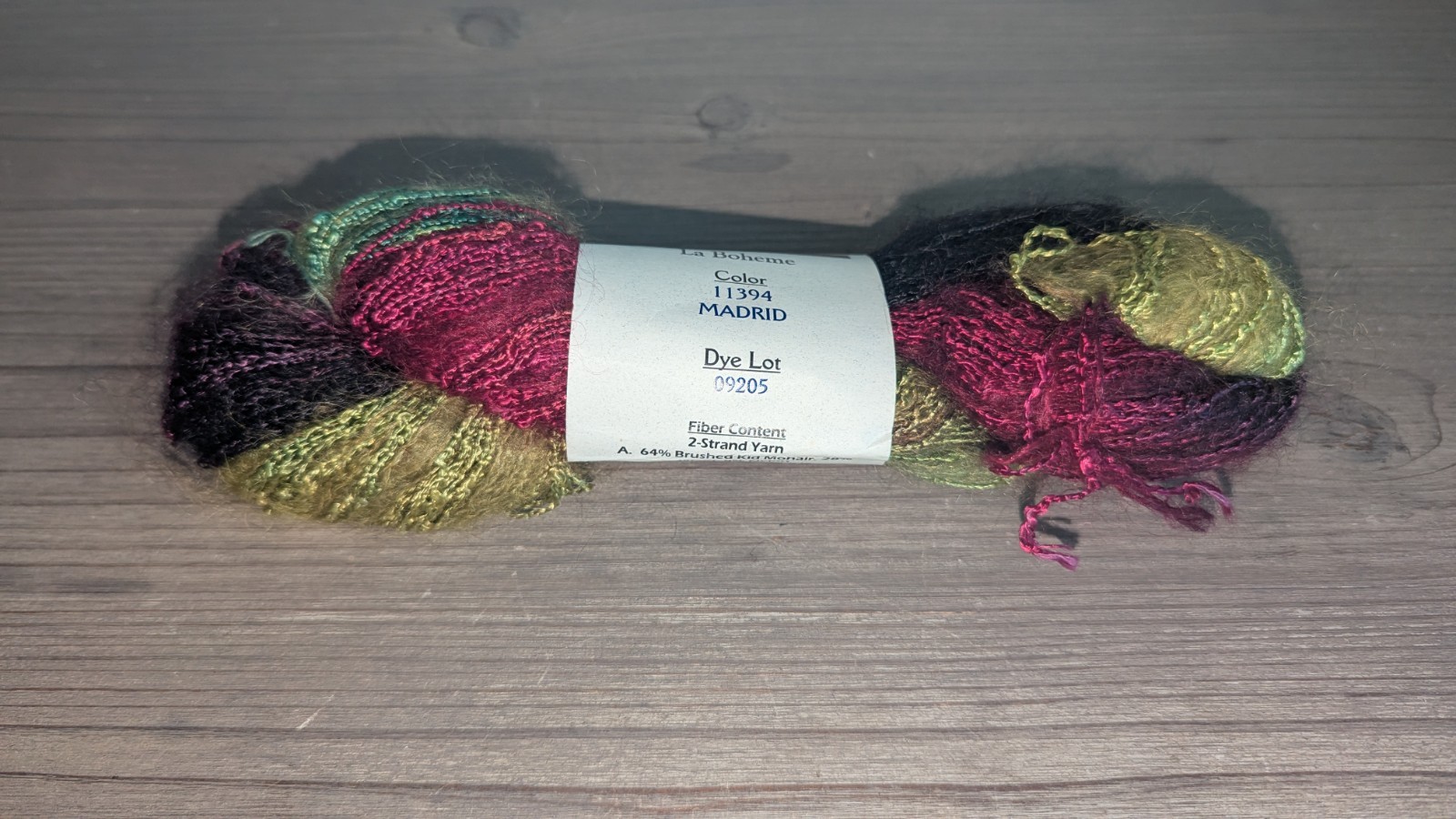 Fiesta Yarn La Boheme Madrid 4oz 165yds Mohair/Wool/Nylon/Rayon 11394 T2
