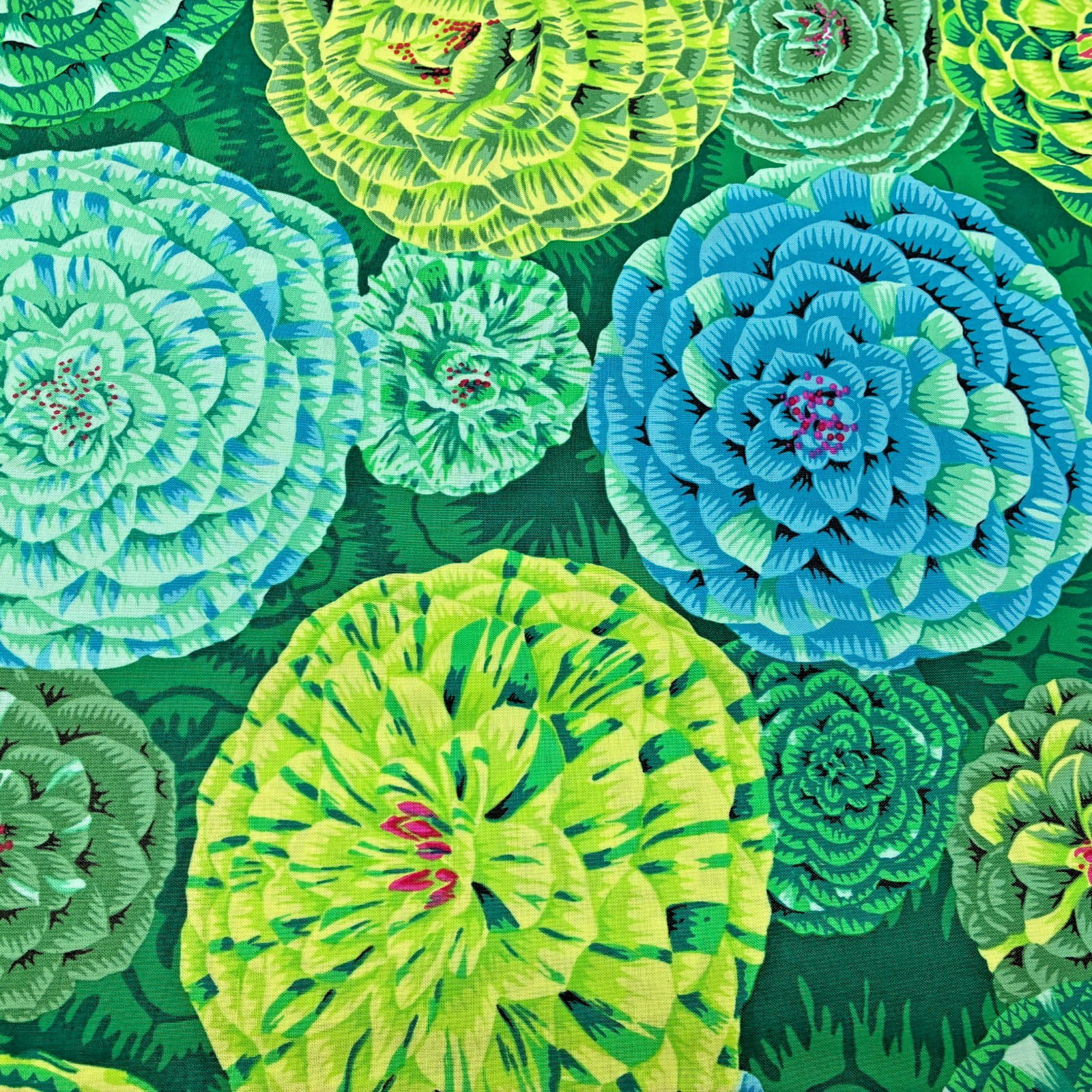 Free Spirit Kaffe Fassett Collective #PWPJ130 Green JAPONICA Cotton Fabric 1 YD