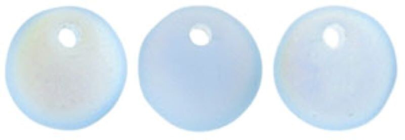 MX3001, Matte Light SAPPHIRE AB, 25 Beads, 6mm Lentil Beads, One Hole, (LB-39)