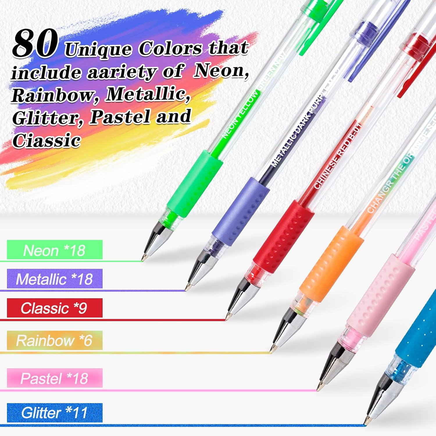 Gel Pens for Adult Coloring Books, 160 Pack Artist Colored Gel Pen