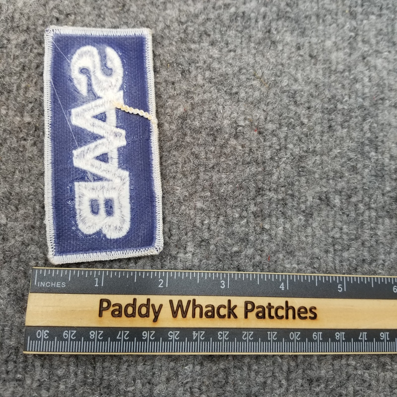 Vintage SAAB Patch Car Auto 80s Stained T7