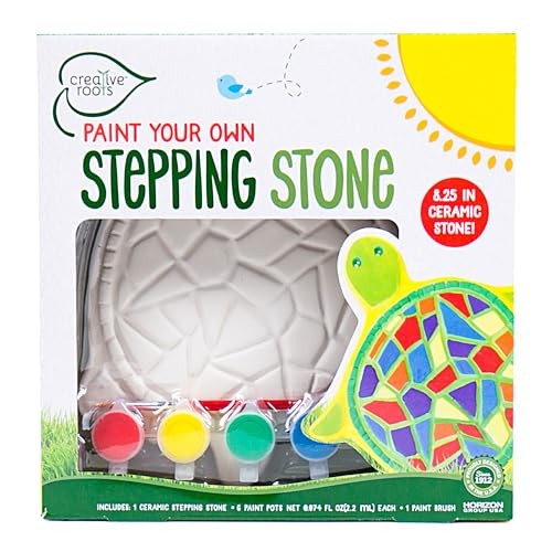 Mosaic DIY Stepping Stone Kit, Includes Ceramic Stone & 6 Vibrant Turtle